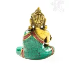 Gyógyító Buddha réz szobor, kővel berakott, prémium minőség - 7 cm