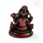 Ganesha, vörös színű rezin szobor - 8 cm