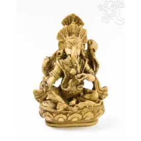 Ganesha, csont színű rezin szobor - 11 cm