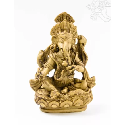 Ganesha, csont színű rezin szobor - 11 cm