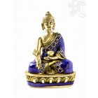 Gyógyító Buddha réz szobor, kővel berakott - 14 cm