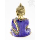 Gyógyító Buddha réz szobor, kővel berakott - 21cm