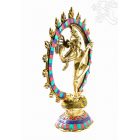 Táncoló Shiva réz szobor, kővel berakott - 24 cm