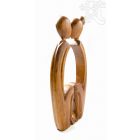 Csókolózó pár absztrakt fa szobor - 40 cm