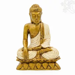 Shakyamuni Buddha színes rezin szobor - 23 cm