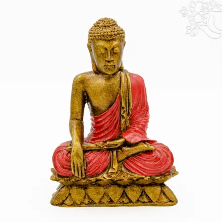 Shakyamuni Buddha színes rezin szobor - 23 cm