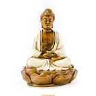 Amitabha Buddha lótuszon színes rezin szobor - 14 cm