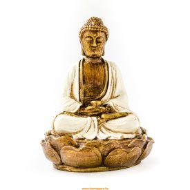 Amitabha Buddha lótuszon színes rezin szobor - 14 cm