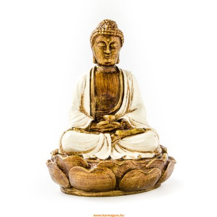 Amitabha Buddha lótuszon színes rezin szobor - 14 cm