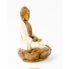 Amitabha Buddha lótuszon színes rezin szobor - 14 cm