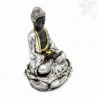 Amitabha Buddha lótuszon színes rezin szobor - 14 cm