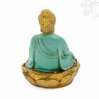 Amitabha Buddha lótuszon színes rezin szobor - 14 cm