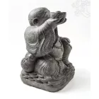 Nevető Buddha láva kő szobor - 30cm