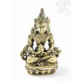   Amitayus Buddha (Tsepagme) réz szobor, matt sárga, prémium minőség - 4,5 cm