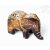 Festett mintás fa elefánt, közepes - 6 cm
