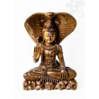 Shiva Kobrával fa faragott szobor - 50 cm