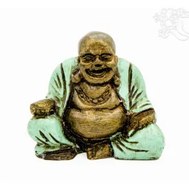 Nevető Buddha színes rezin szobor - 7 cm