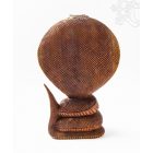 Kobra fa faragott szobor - 30 cm