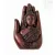 Buddha fej kézben, vörös színű - 9 cm