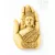 Buddha fej kézben, csont színű - 9 cm