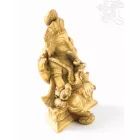 Ganesha trónon, csont színű rezin szobor - 11 cm