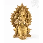 Maitreya Buddha szobor rezin csont színű - 14 cm
