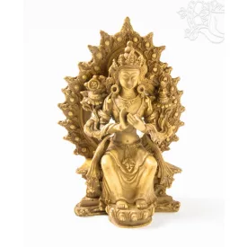 Maitreya Buddha szobor rezin csont színű - 14 cm