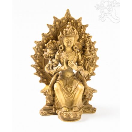 Maitreya Buddha szobor rezin csont színű - 14 cm