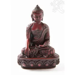 Shakyamuni Buddha, vörös színű rezin szobor - 17 cm