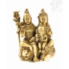 Shiva család, csont színű, rezin szobor - 13 cm