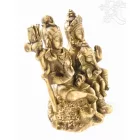 Shiva család, csont színű, rezin szobor - 13 cm