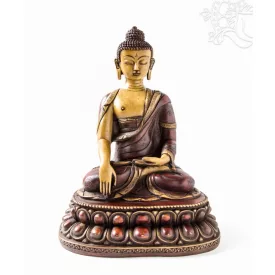 Shakyamuni Buddha rezin szobor vörös-csont színű - 32 cm