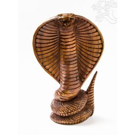 Kobra fa faragott szobor - 20 cm