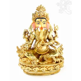   Ganesha teljesen aranyozott szobor különlegesség - 21 cm - szerencse