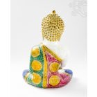 Shakyamuni Buddha réz szobor, fehér-arany és színes - 32 cm