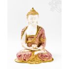 Amitabha Buddha réz szobor, fehér-arany és színes - 30cm