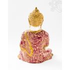 Amitabha Buddha réz szobor, fehér-arany és színes - 30cm