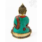 Amitabha Buddha réz szobor, kővel berakott - 32 cm