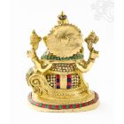 Ganesha réz szobor kővel berakott - 26 cm