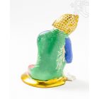 Gondolkodó Buddha, réz, fehér-arany és színes - 16 cm