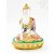 Shakyamuni Buddha réz szobor, fehér-arany és színes - 25 cm