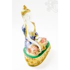 Shakyamuni Buddha réz szobor, fehér-arany és színes - 25 cm