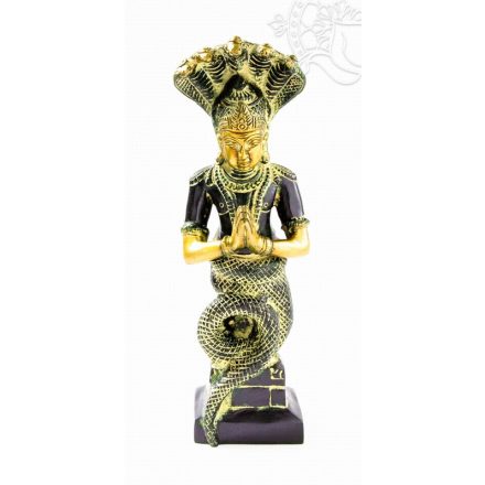 Patanjali (a jóga atyja) réz szobor, arany és sötétzöld - 25 cm