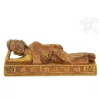 Fekvő Buddha csont színű rezin szobor - 11 cm