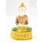 Amitabha Buddha réz szobor, fehér-arany és színes - 24cm