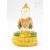 Amitabha Buddha réz szobor, fehér-arany és színes - 24cm
