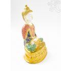 Amitabha Buddha réz szobor, fehér-arany és színes - 24cm