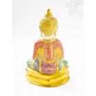 Amitabha Buddha réz szobor, fehér-arany és színes - 24cm
