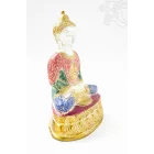 Amitabha Buddha réz szobor, fehér-arany és színes - 24 cm