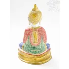Amitabha Buddha réz szobor, fehér-arany és színes - 24 cm